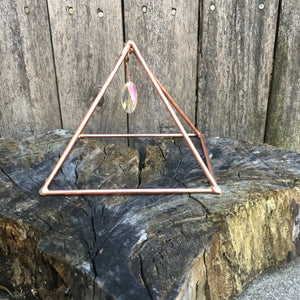 6" Copper Pyramid w/Crystal