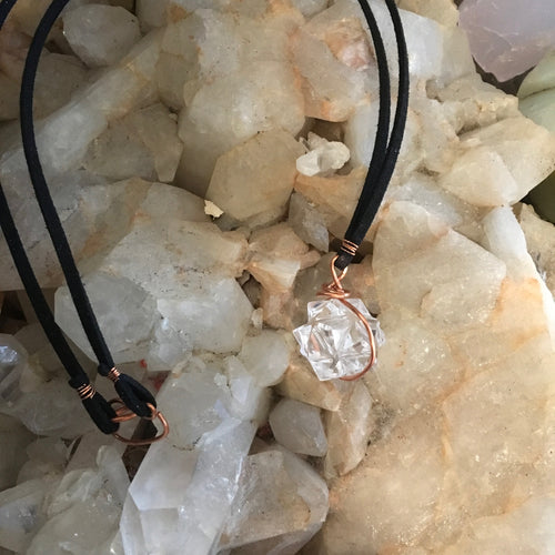 Crystal Merkaba & Leather Necklace
