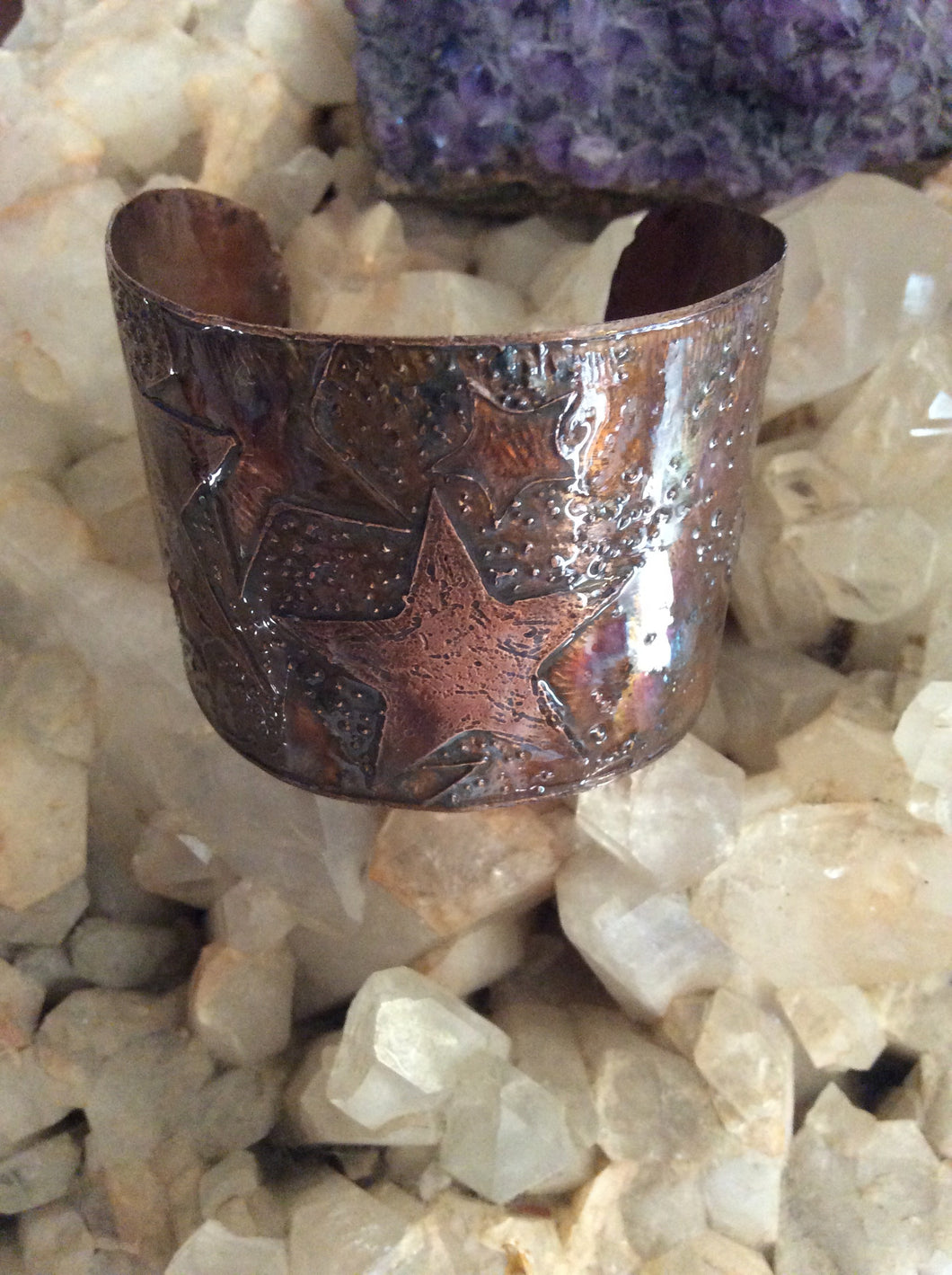 Etched Copper and Resin Bracelet