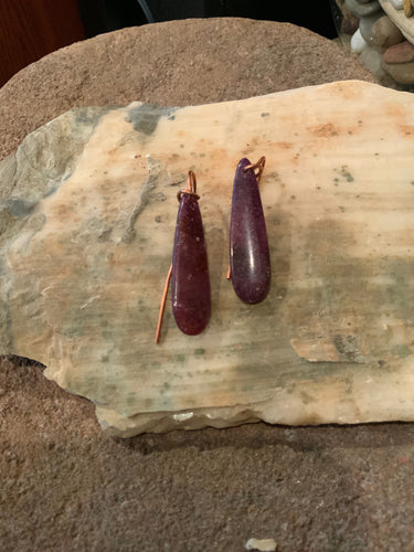 Copper and Stone Earrings