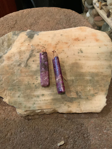 Copper and Stone Earrings