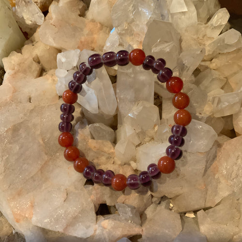 Carnelian & Glass Beads Healing Stone Bracelet