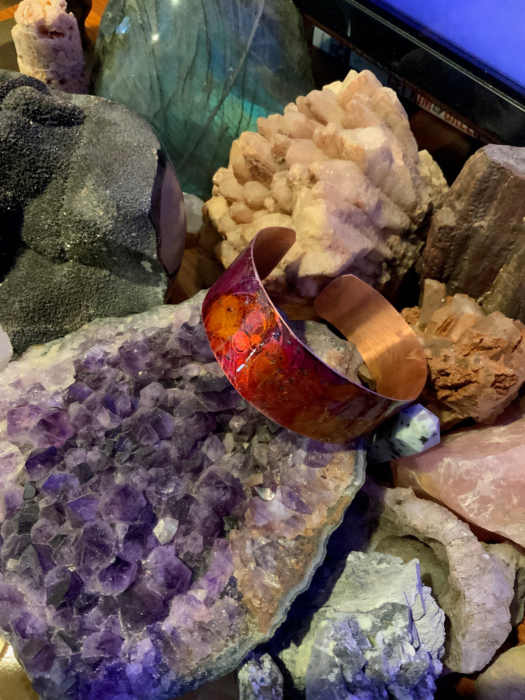 Copper Art Bracelet w/Resin