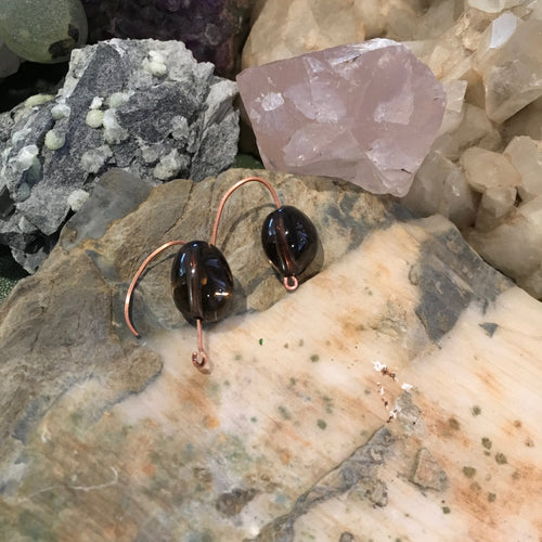 Copper & Smokey Quartz Earrings