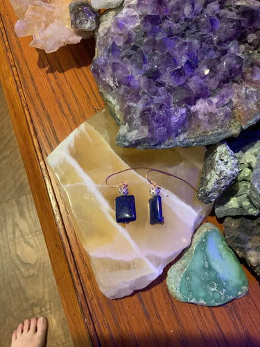 Lapis and Copper Earrings
