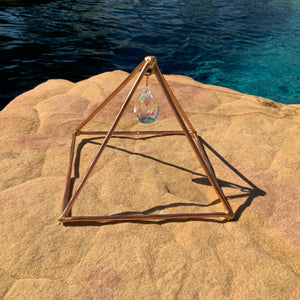 6" Copper Pyramid w/Crystal