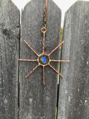 4” Copper and Crystal Star Suncatcher