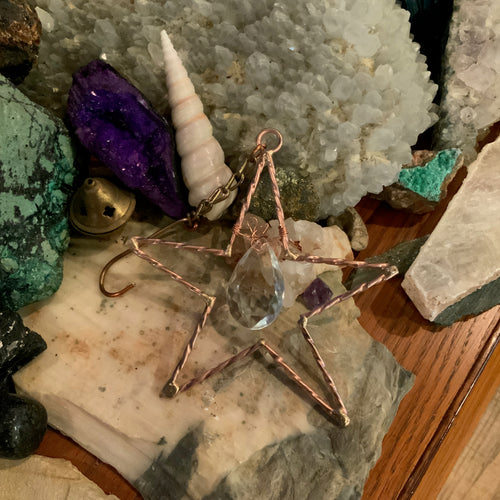 5” Copper and Crystal Star Suncatcher