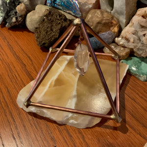 4" Copper Pyramid w/Crystal
