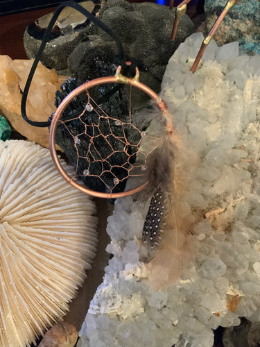 3” Copper and Crystal Dreamcatcher