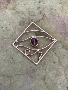 6" Copper Eye of Horus w/Crystal