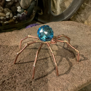 4" Crystal Ball Copper Spider