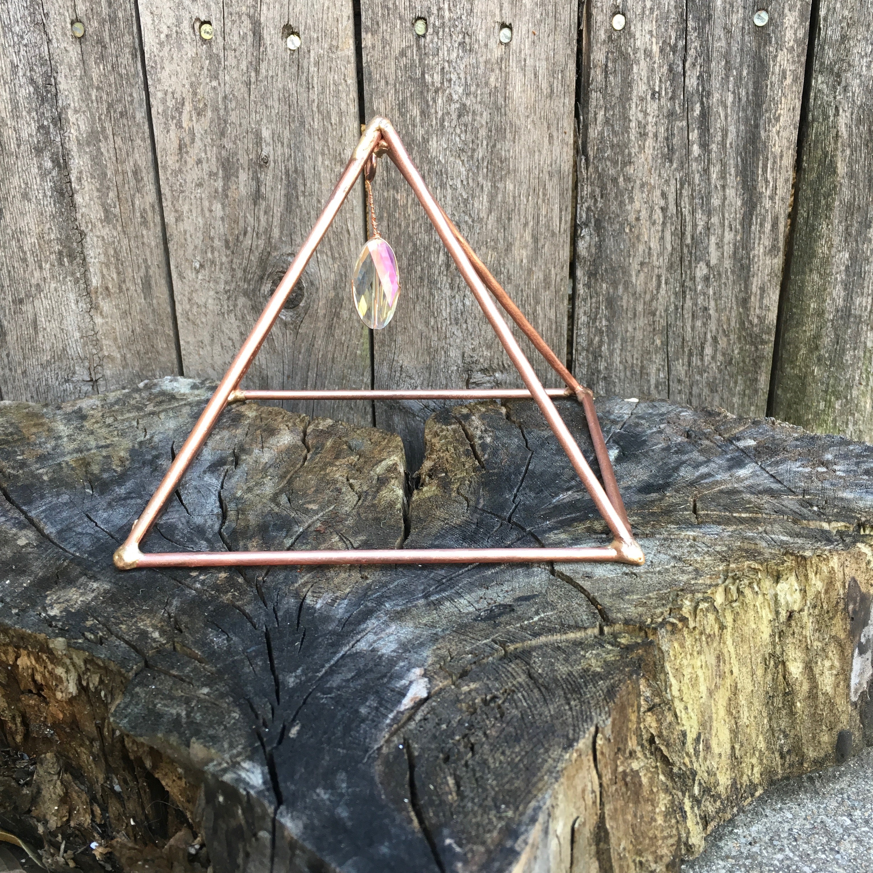100% Solid Copper Pyramid 6 in Giza Shaped for Meditation, Body Healing, Reiki Balancing Chakras, Crystal Recharging, Focused Energy, Gold