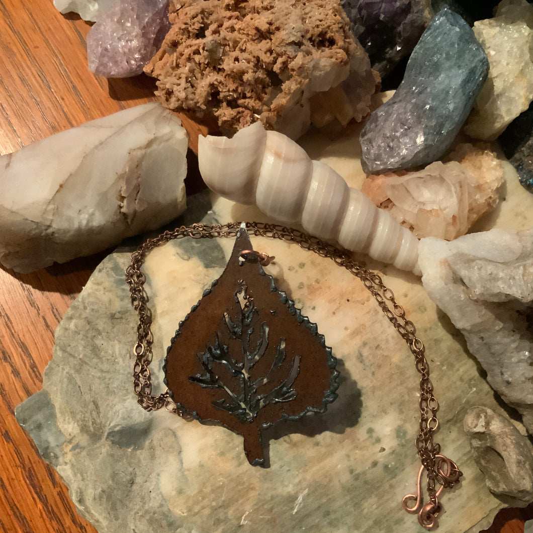 Copper Leaf and Copper Necklace