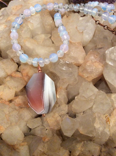 Agate, Moonstone, Sunstone and Opalescence Necklace