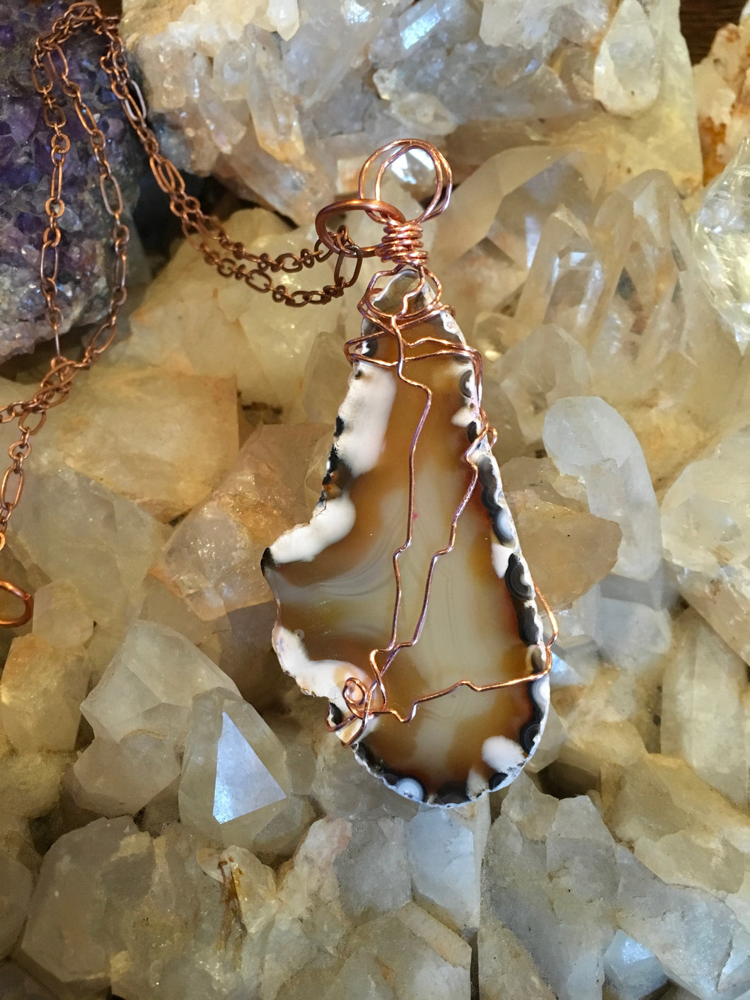 Agate & Copper Necklace