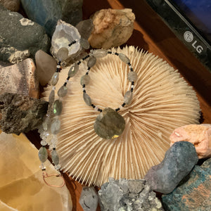 Labradorite, Crystal & Spinel Necklace