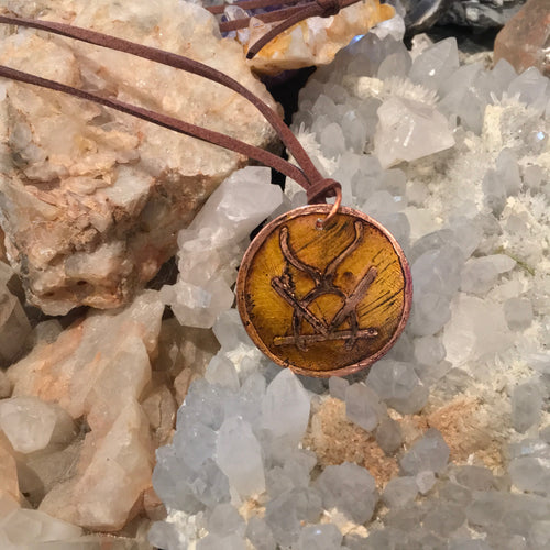 Etched Copper Talisman Necklace