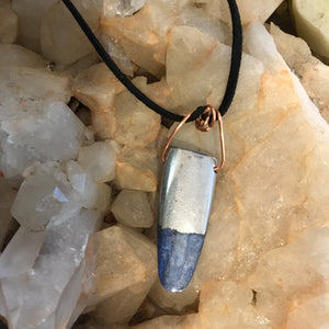 Blue Kyanite & Leather Necklace