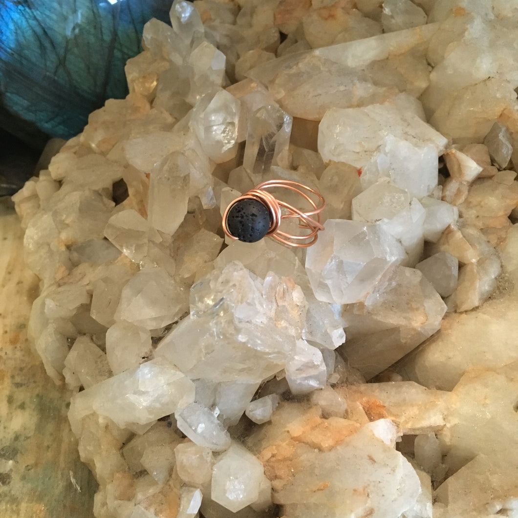 Lava & Copper Ring
